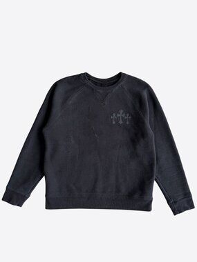 Chrome Hearts Black Triple Cross CH Logo Embroidered Sweater